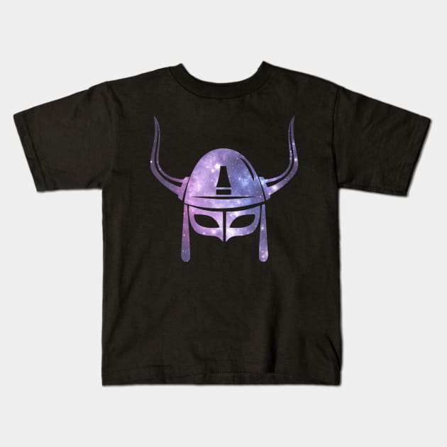 Samurai Ninja War Helmet in Space Kids T-Shirt by DesignsbyZazz